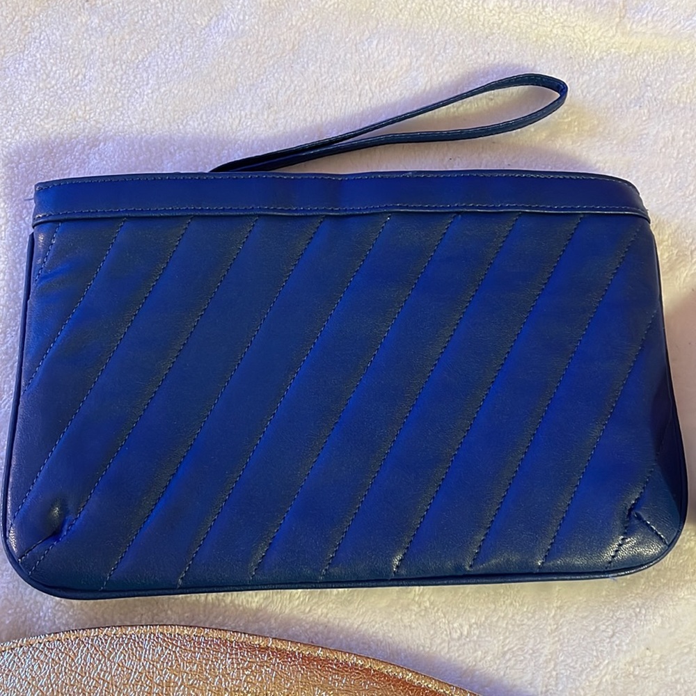 Vintage Made in Korea Navy clutch bag wristlet cute trendy